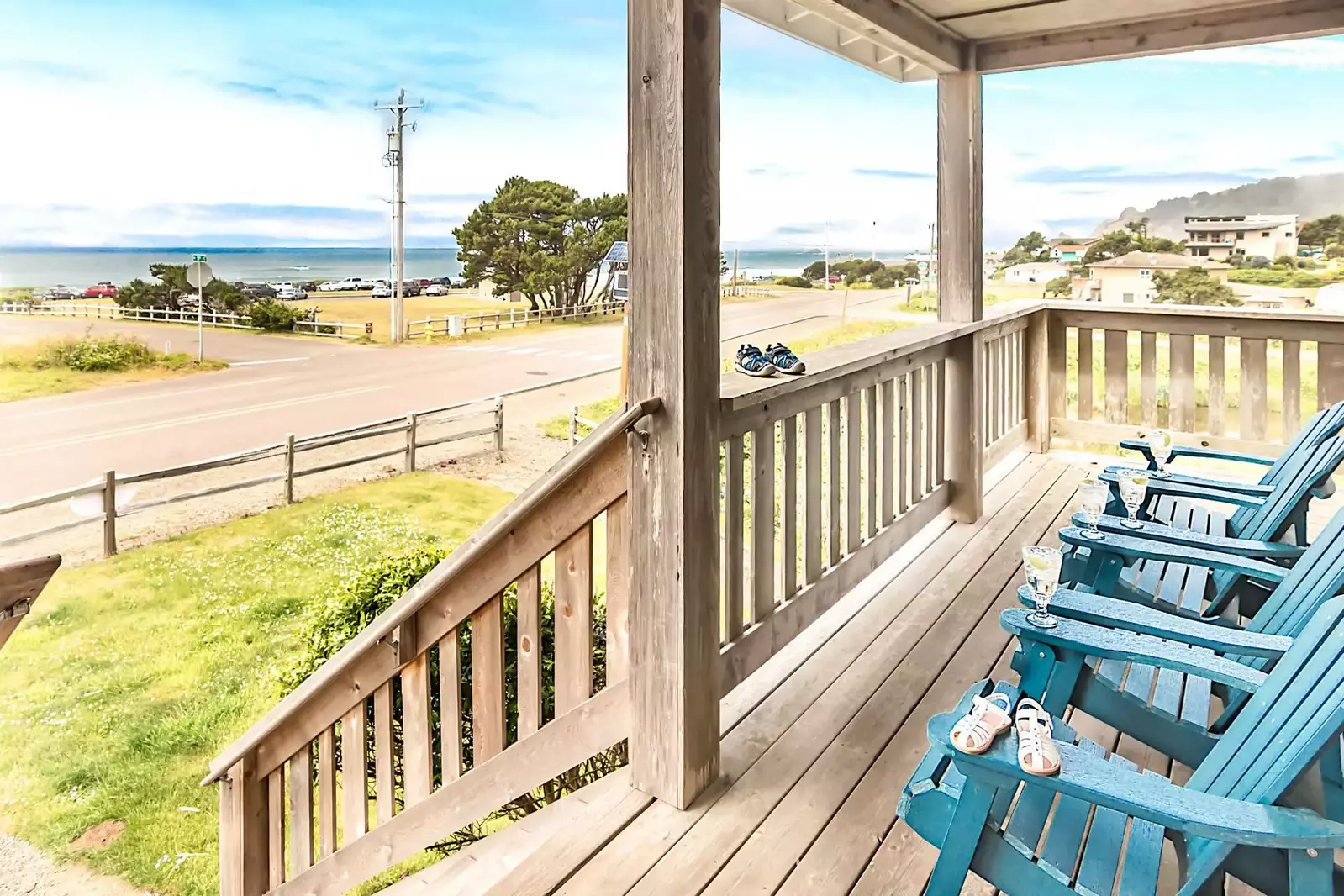 Elevated above a gorgeous wetland that is home to birds and wildlife, this incredible escape offers panoramic views of the Pacific Ocean.