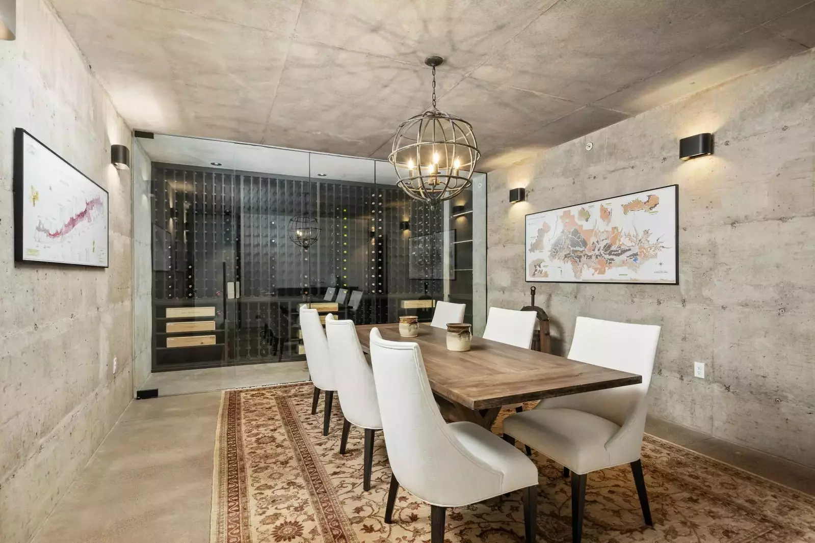 The wine cellar room is one of the many lovely rooms that make Deux Vert so special.