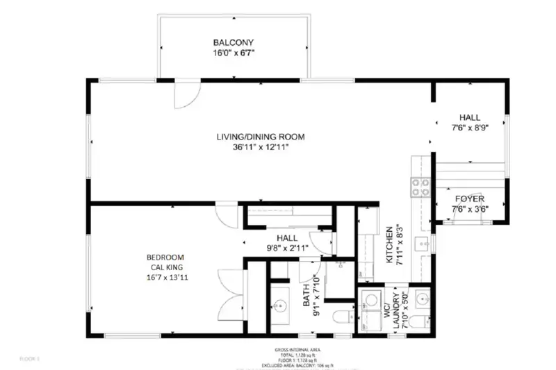 A detailed floor plan of this rental.