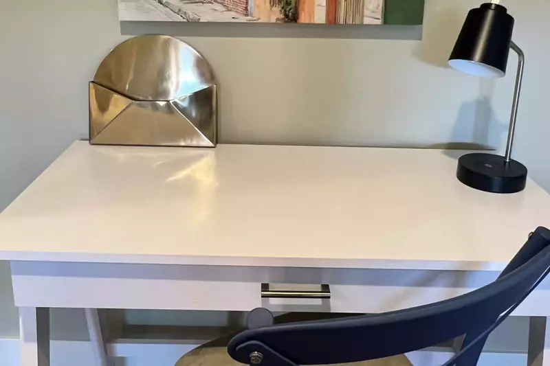 The home office makes for a good location to work from home or on a creative endeavor!