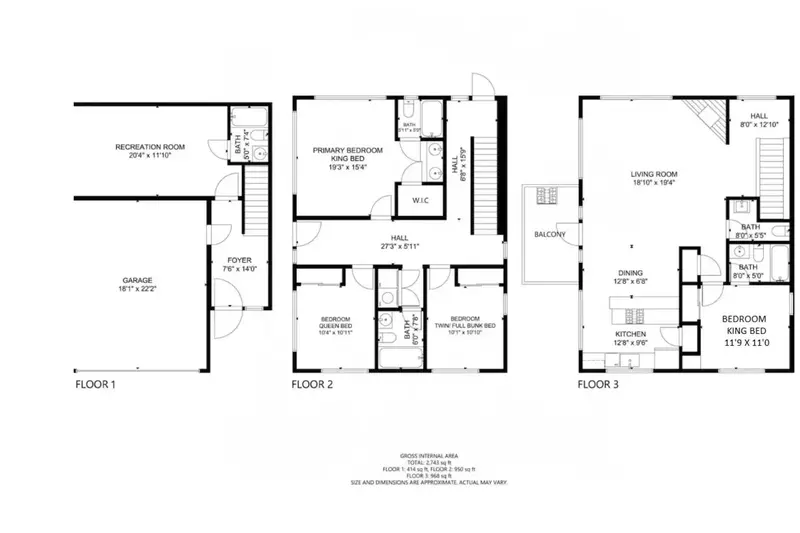 A detailed floor plan of this rental.