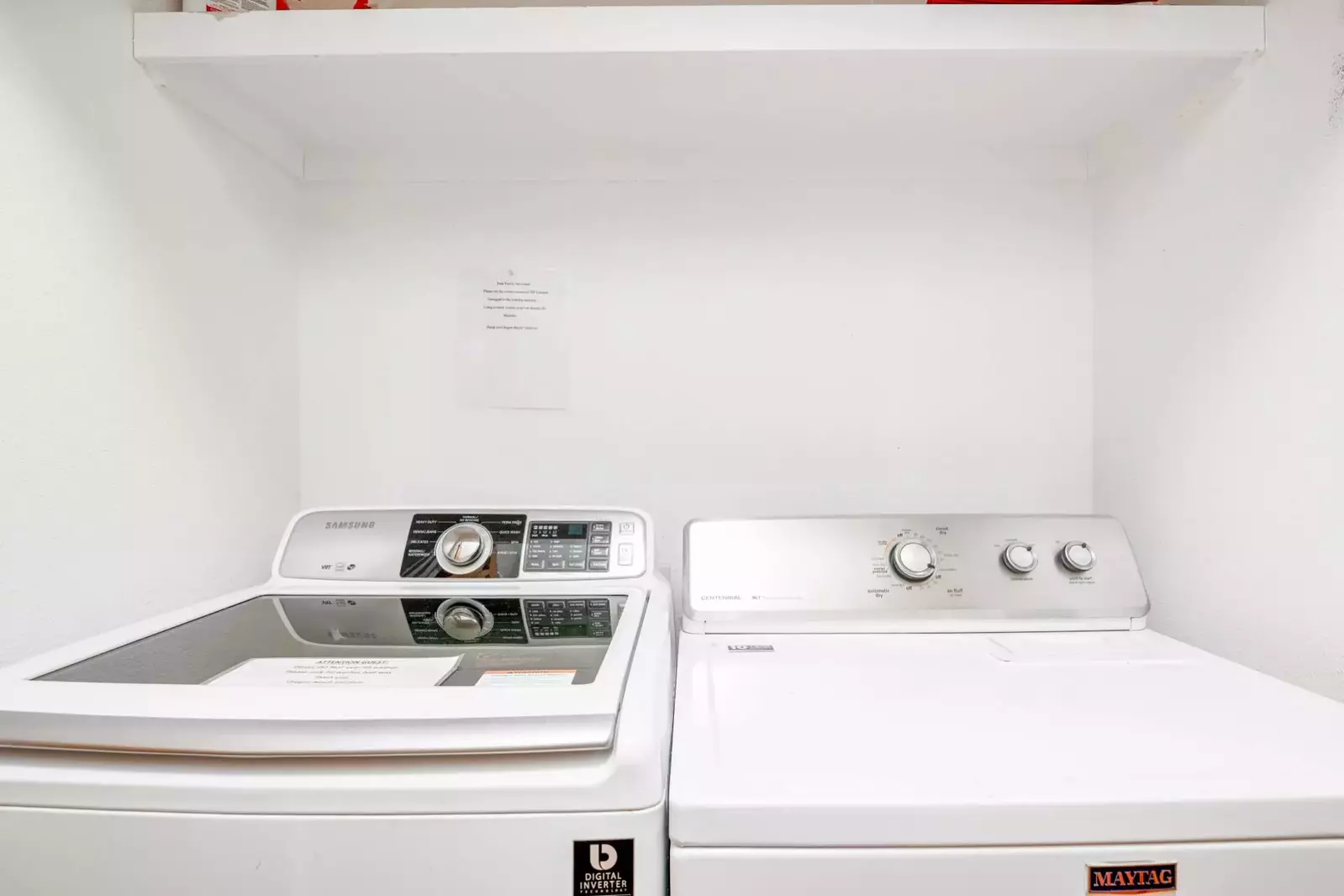 This rental has an up to date washing machine and dryer for guest use.