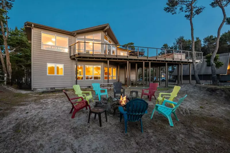 The fire pit is a nice place to relax outside while enjoying ocean air.