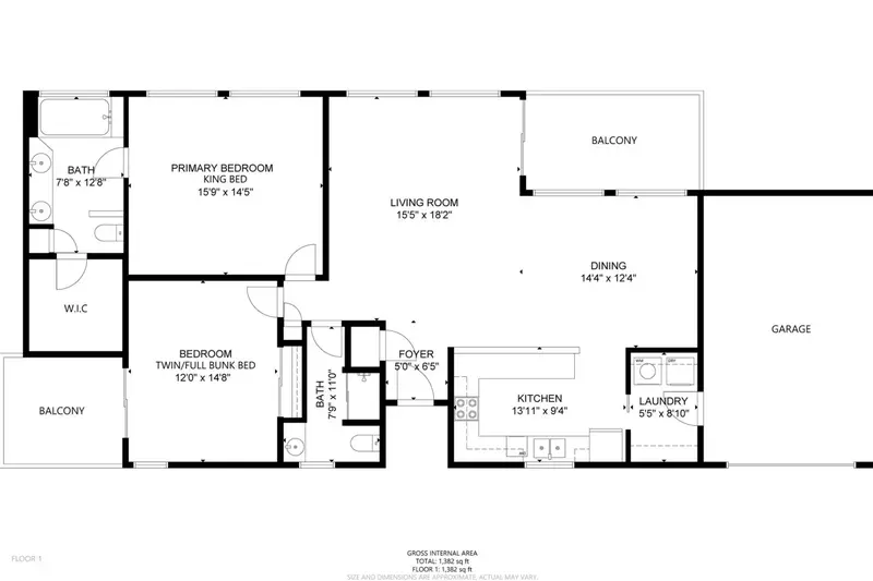 A detailed floor plan of this rental.