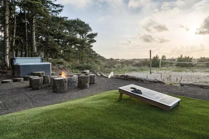 Looking for a private sand volleyball court? Cornhole? Hot Tub?