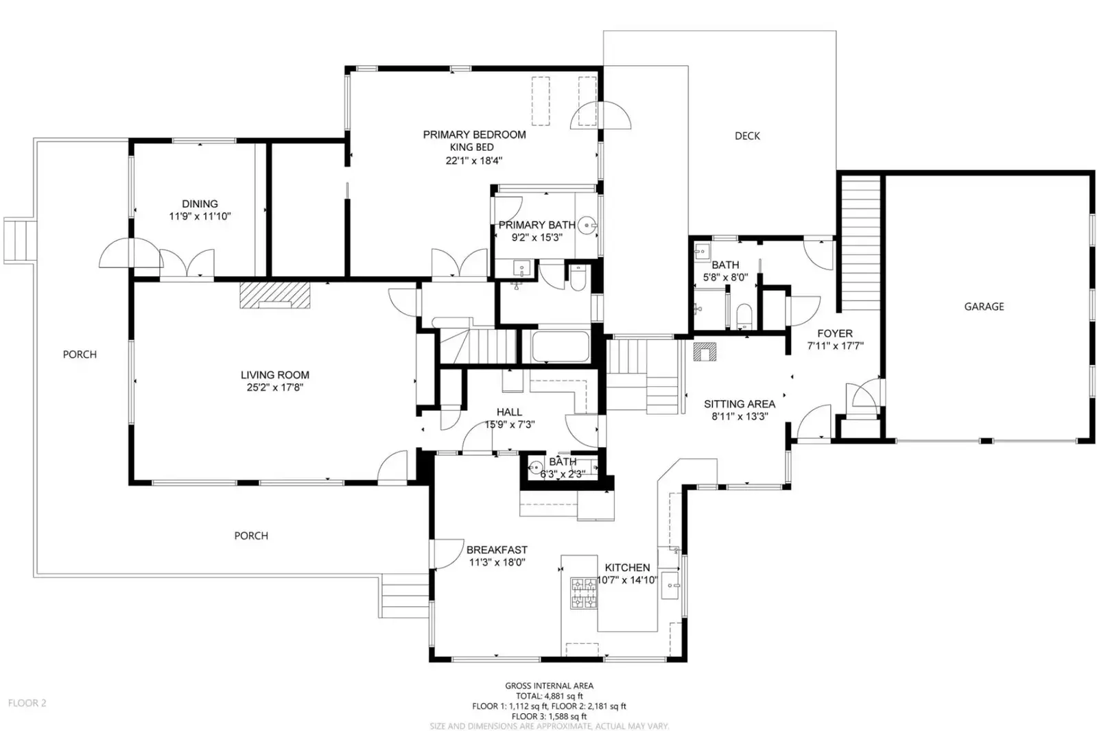 A detailed floor plan of HillsHyde Escape's Basement Main Floor.