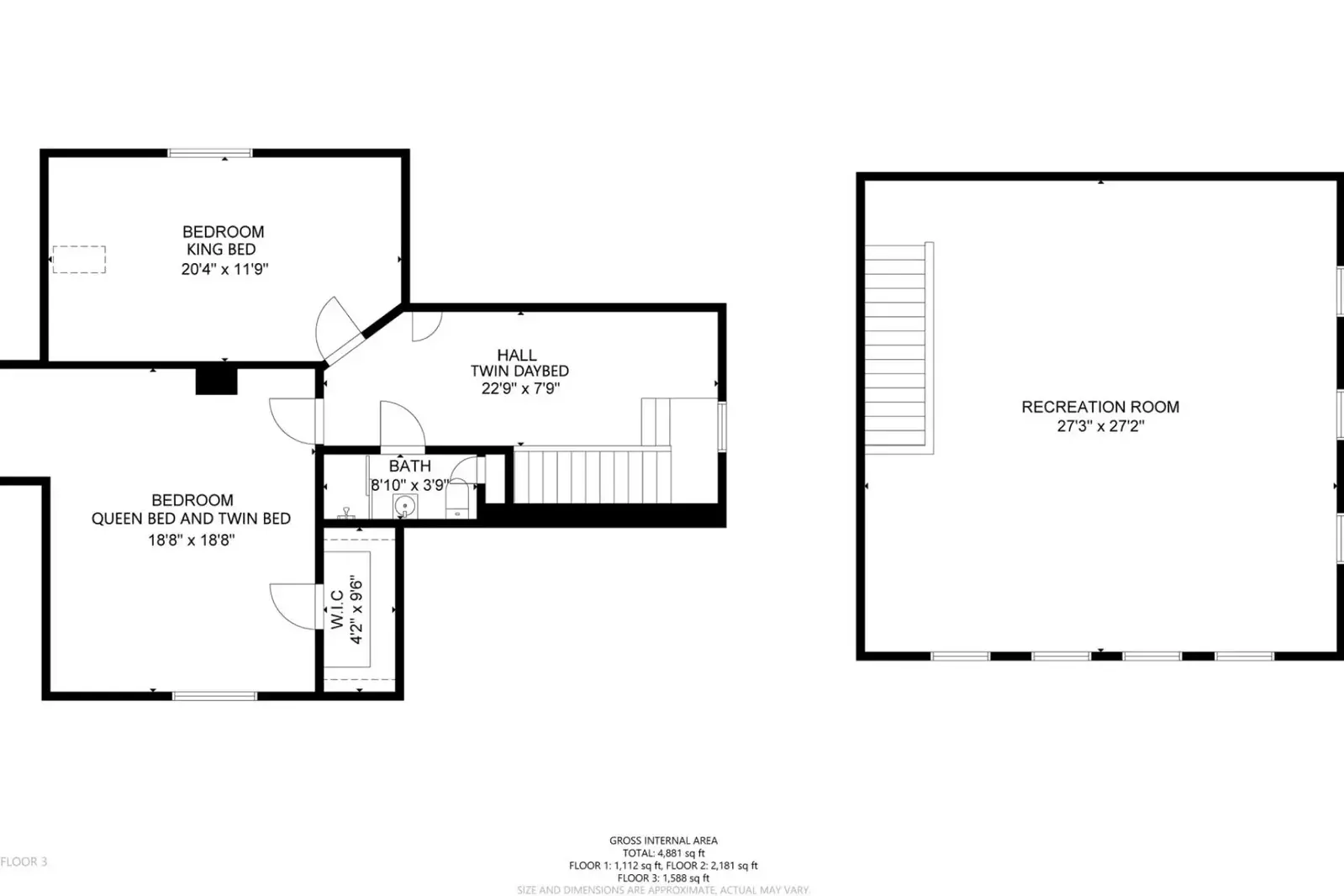 A detailed floor plan of HillsHyde Escape's additional spaces.