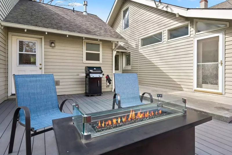 The fire table is another spot to enjoy a warm country night.