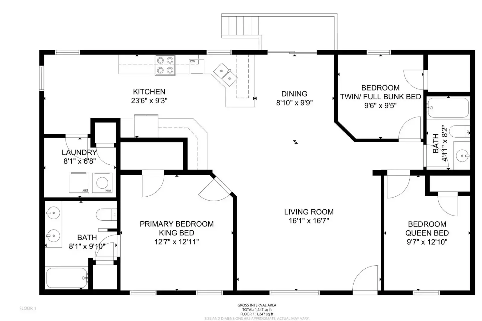 A detailed floor plan of this rental.