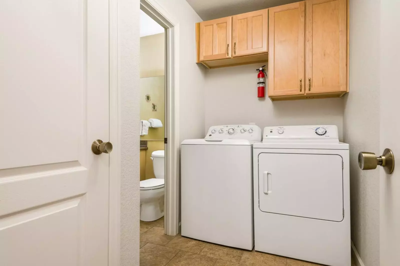 This rental has an up to date washing machine and dryer for guest use.