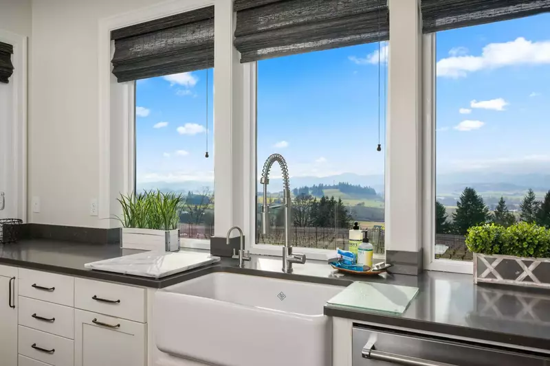 The home is well-appointed but comfortable, spacious and light-filled, with incredible sweeping vineyard views.  -Rick