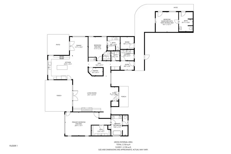 A detailed floor plan of this rental.