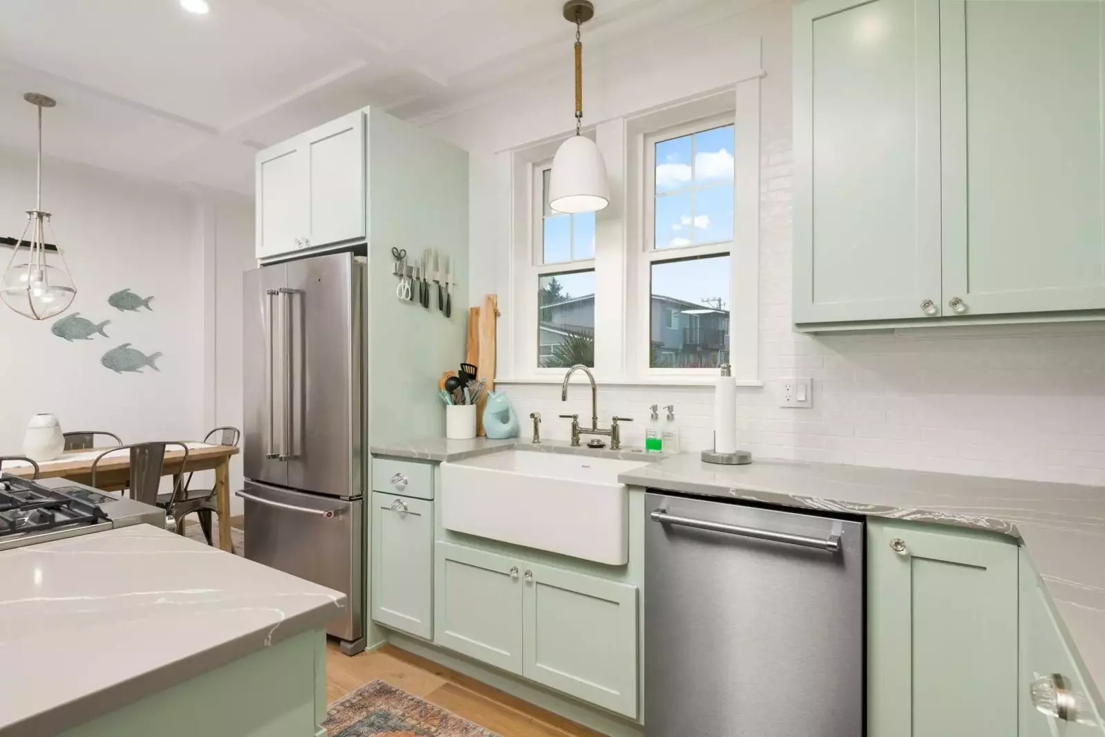 The kitchen is spacious and efficient. Perfect place to prepare a family meal.