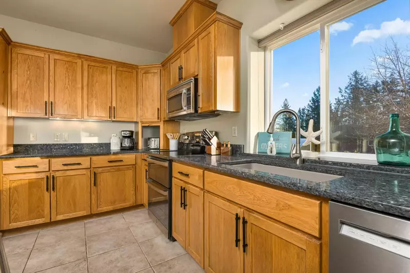 The kitchen is well stocked with more than enough dishes, silverware and pots and pans. -Sue D.