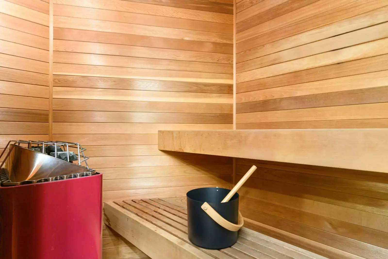 The sauna is one of the special amenities that makes Mountain View Retreat an exceptional rental.