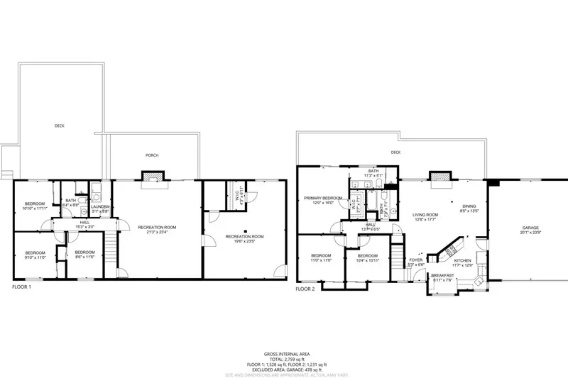 A detailed floor plan of this rental.