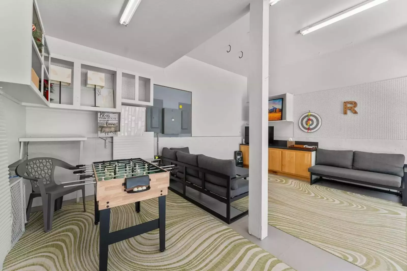 The game room is a fun place to hang out with friends and family.