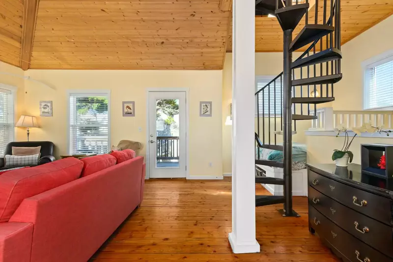 The spiral staircase is another feature that makes this property magical.