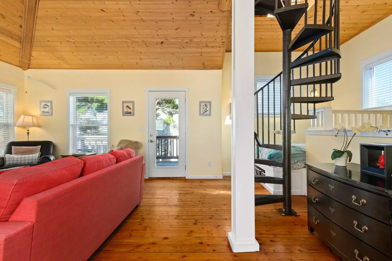 The spiral staircase is another feature that makes this property magical.