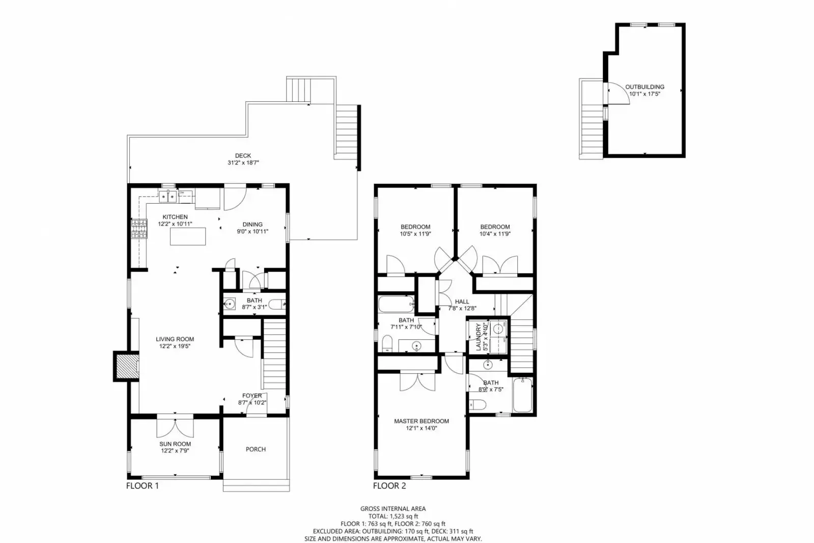 A detailed floor plan of this rental.