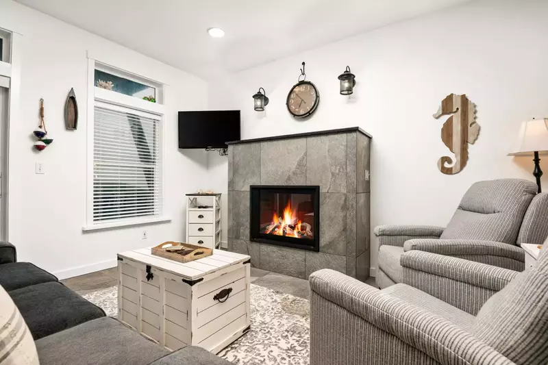 Watch you favorite movies, shows, and sports on this smart tv while relaxing in front of a cozy fire.