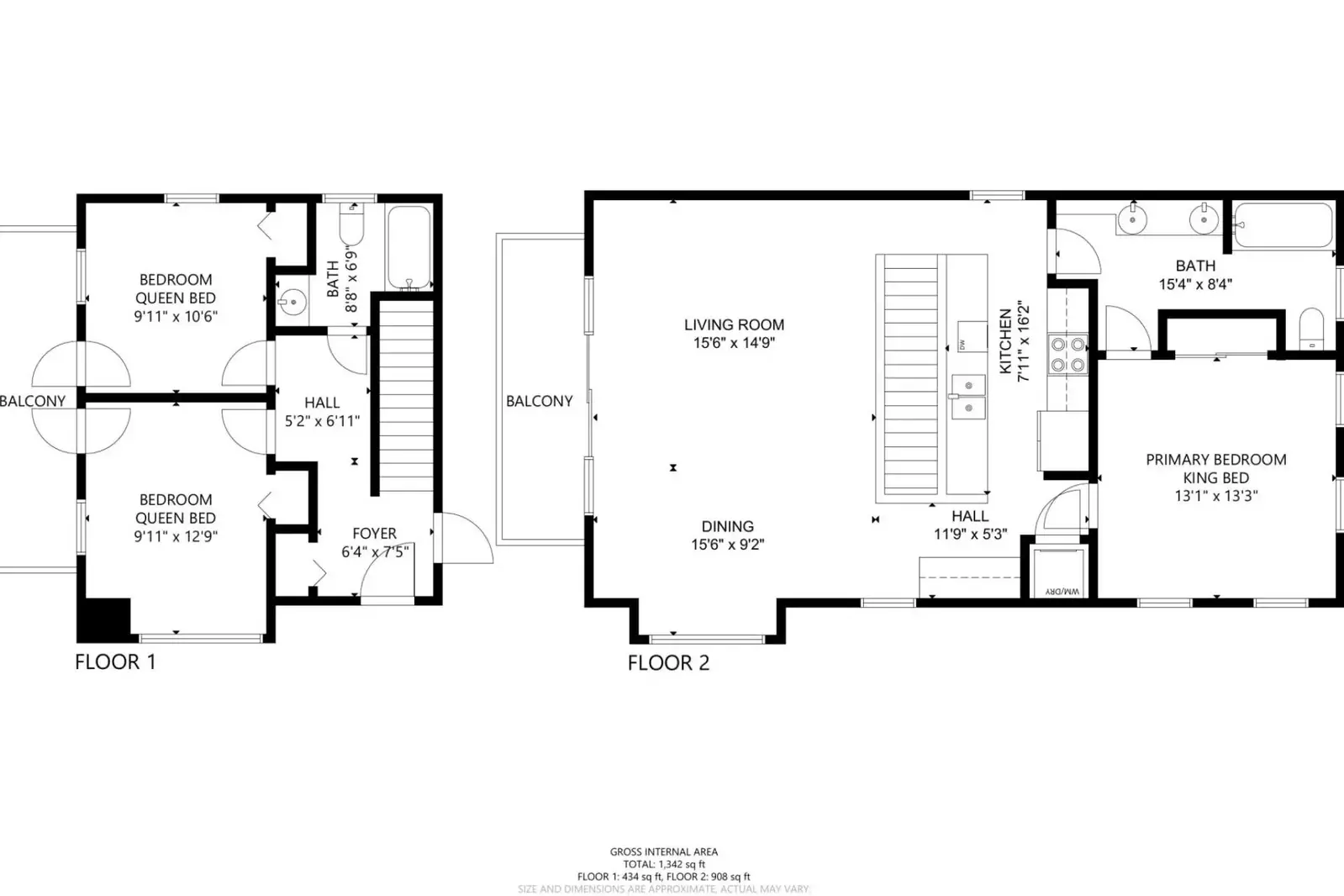 A detailed floor plan of this rental.