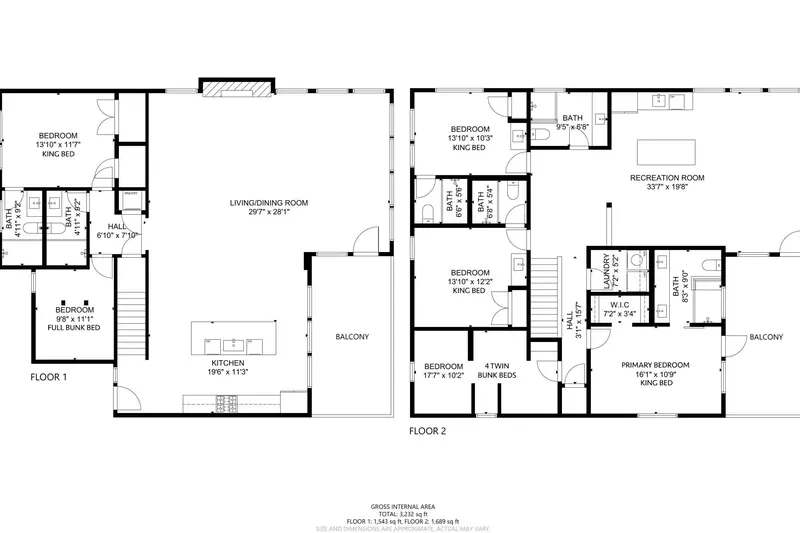 A detailed floor plan of this rental.