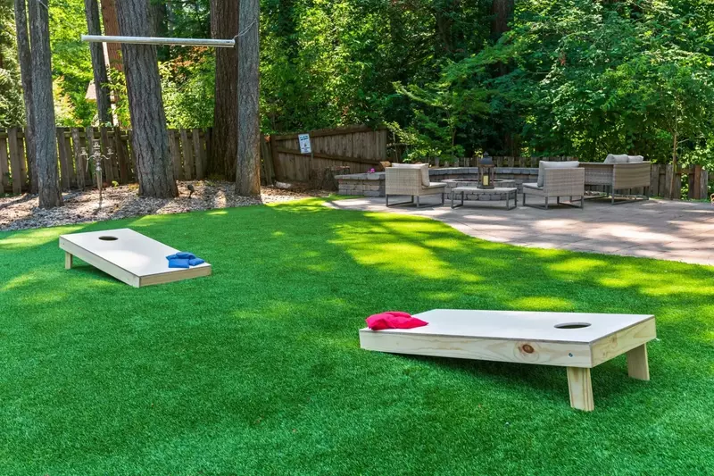 In between golf games and relaxation don't miss the cornhole experience.