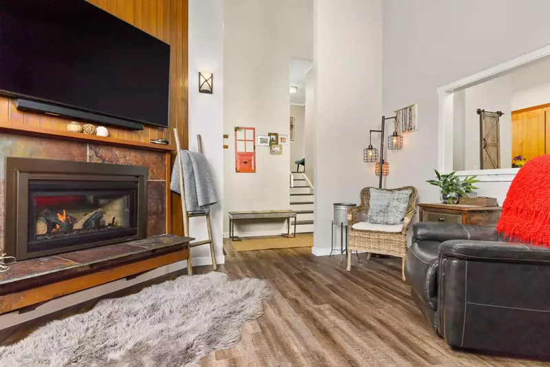 Watch you favorite movies, shows, and sports on this smart tv while relaxing in front of a cozy fire.