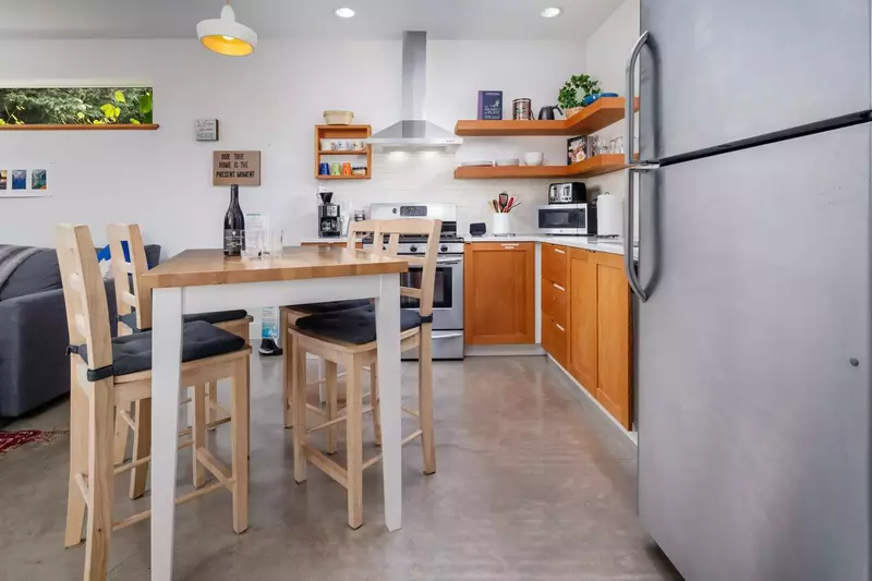 The kitchen is well stocked and the living area is very comfortable.  -Barbara