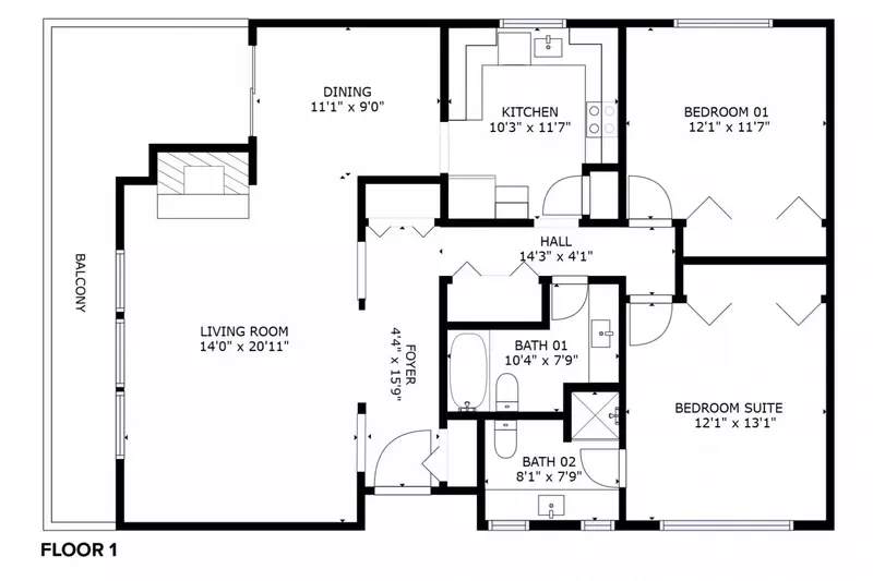 A detailed floor plan of this rental.