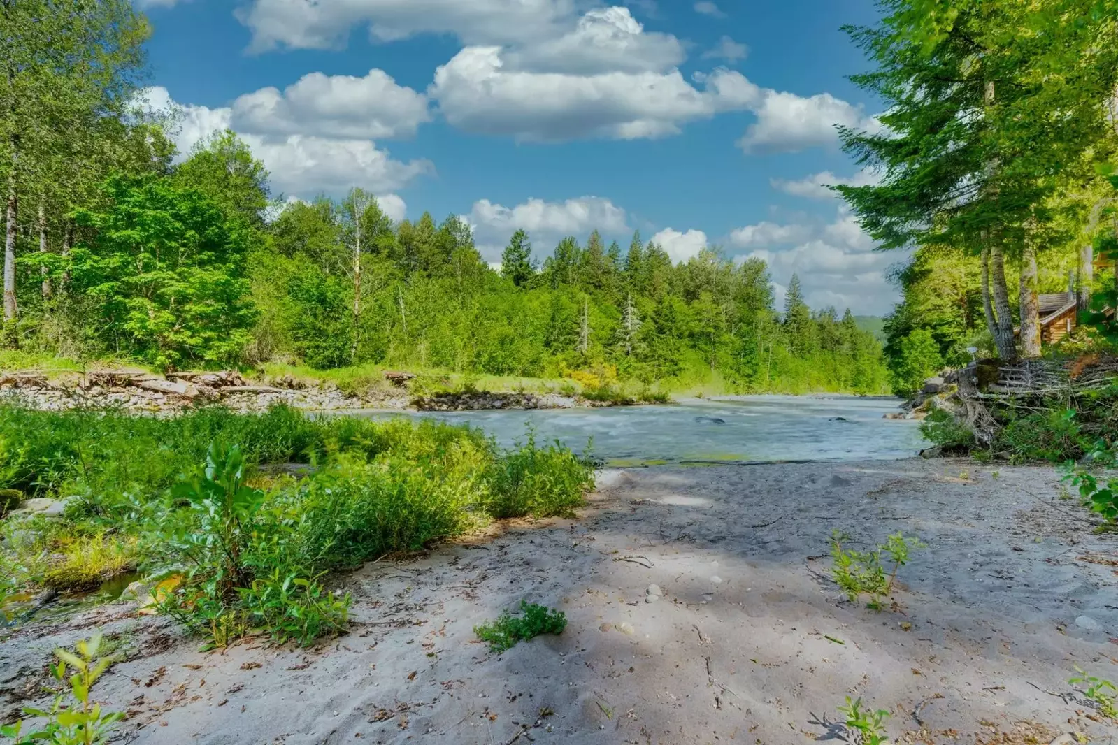The river is in the backyard with access and trails(marked with small signs) throughout the neighborhood for a nice walk/jog.  -Derek