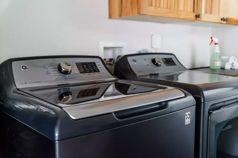 A washer and dryer are provided for your laundering needs.