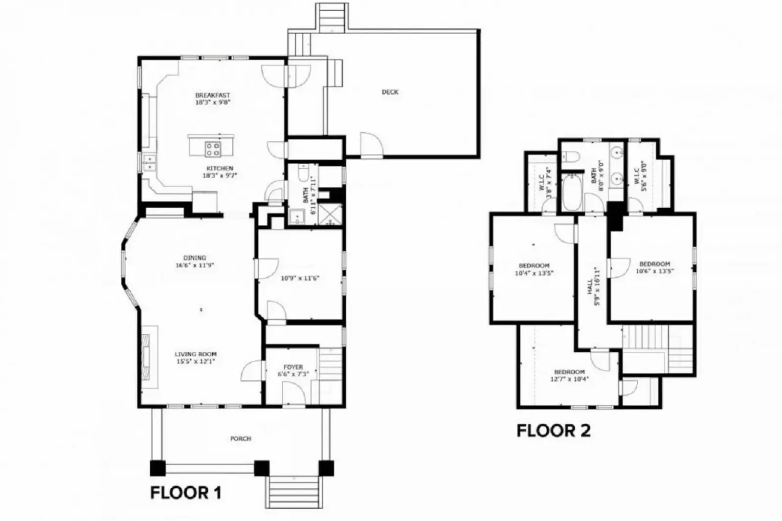 A detailed floor plan of Honey Bea.