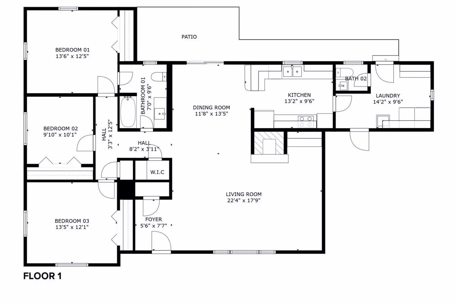 A detailed floor plan of this rental.