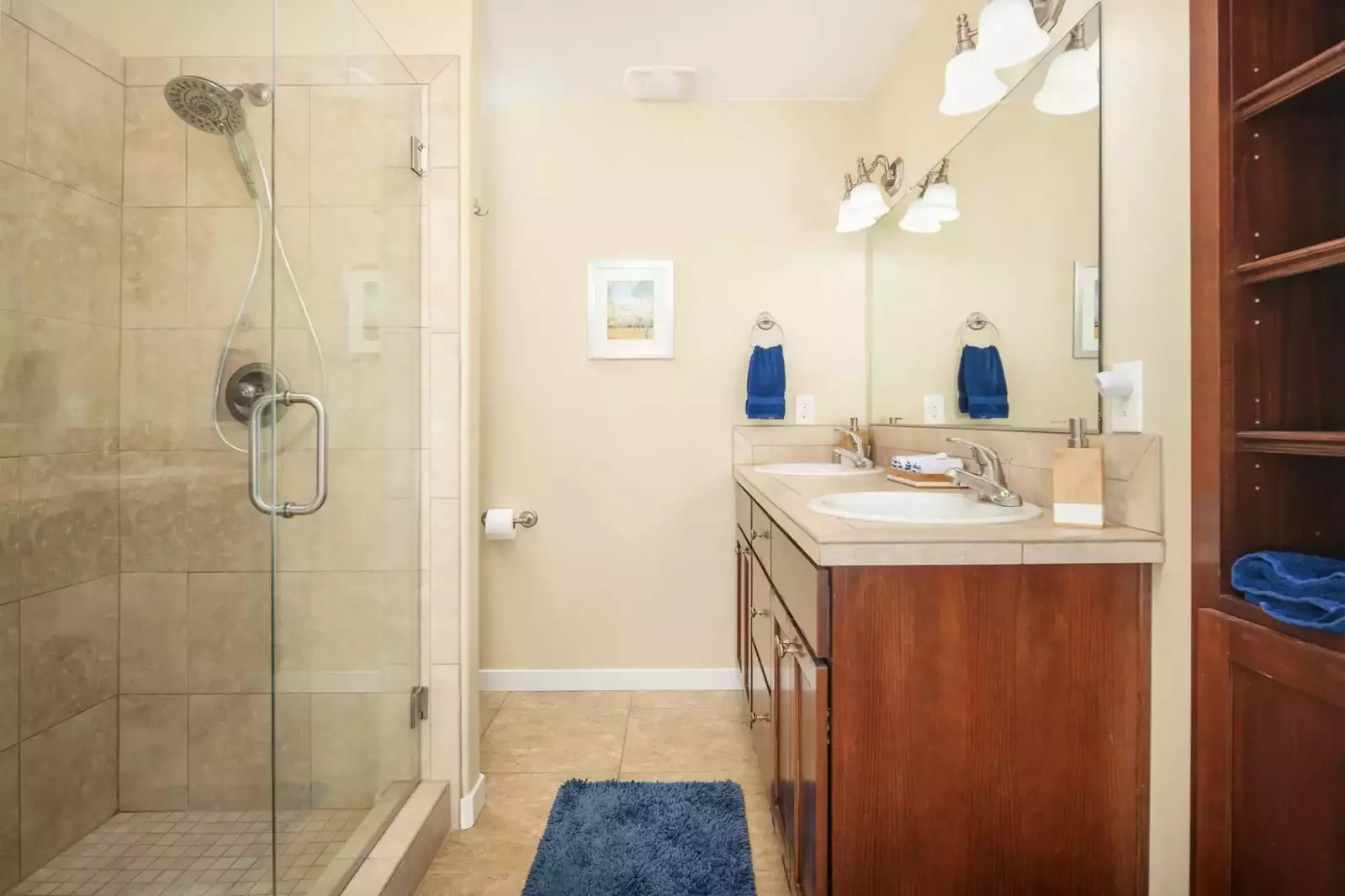 Large walk in shower available in master suite.