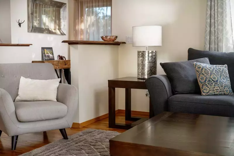 Bright and comfortable decor throughout.