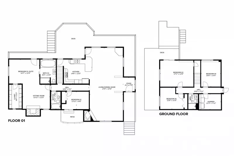 A detailed floor plan of this rental.