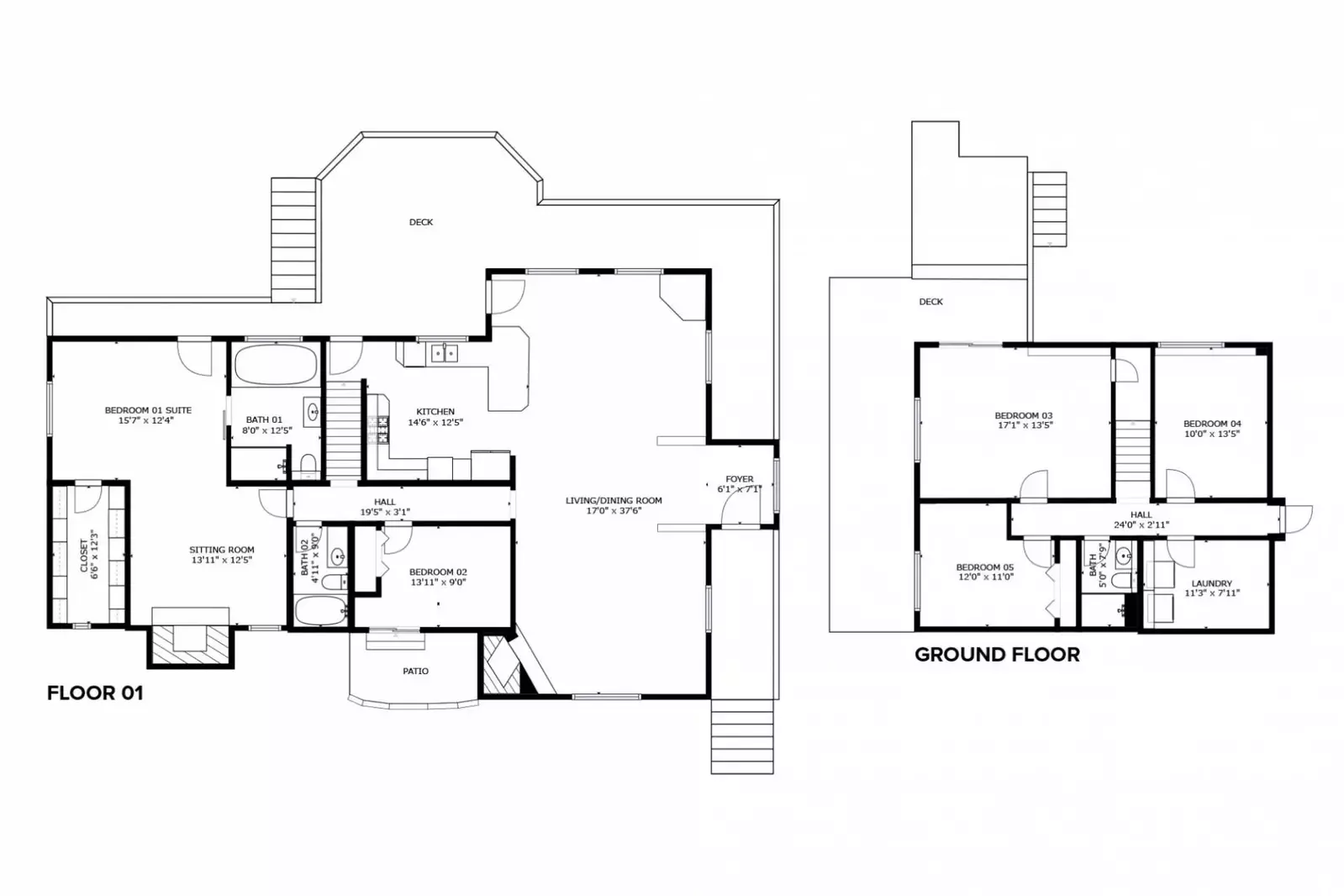 A detailed floor plan of this rental.