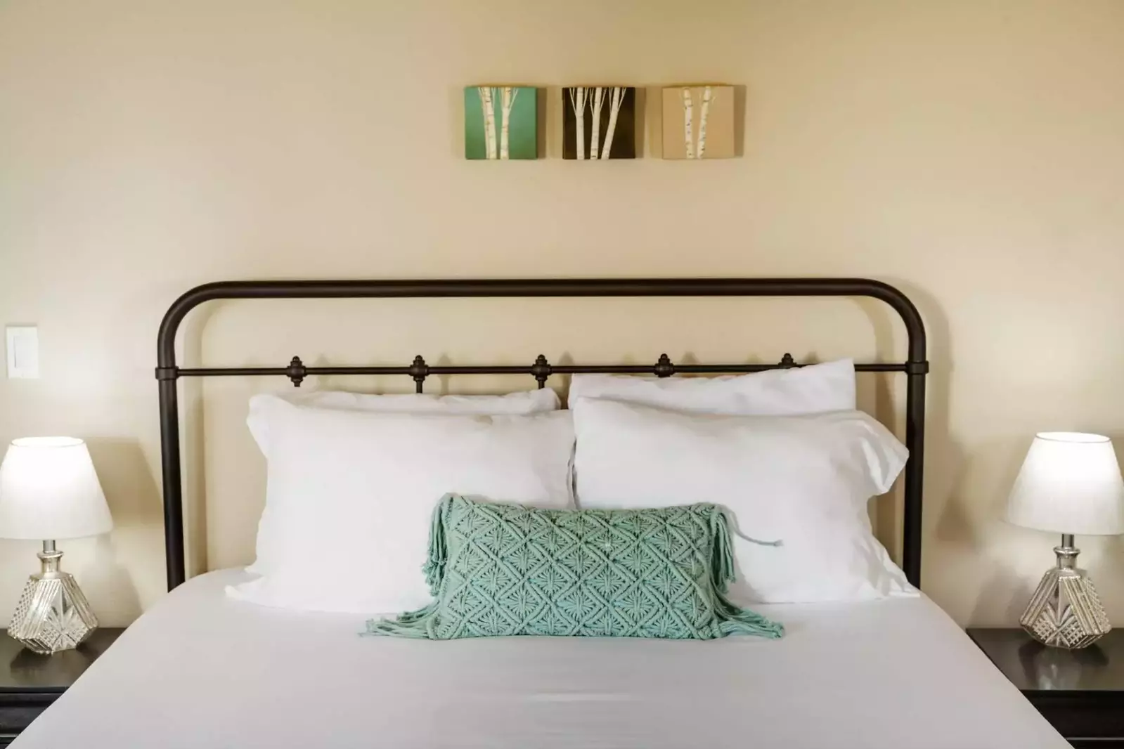 The mattresses are really comfortable, bed linens are immaculate white and quite luxurious.  -Elizabeth