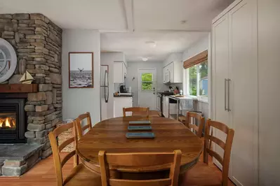 Dining area centrally located for food, fun, and games