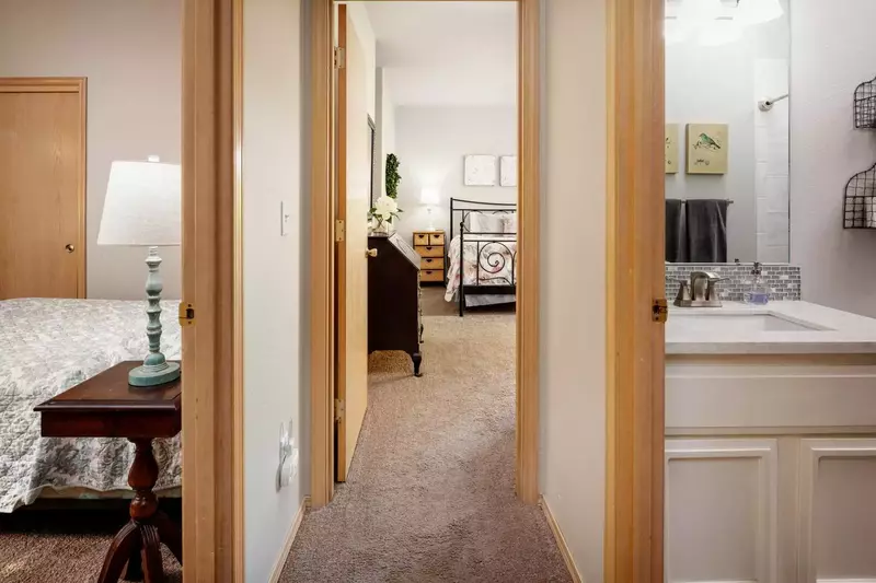 The main hall connects most of the house and ends with the master bedroom in the back