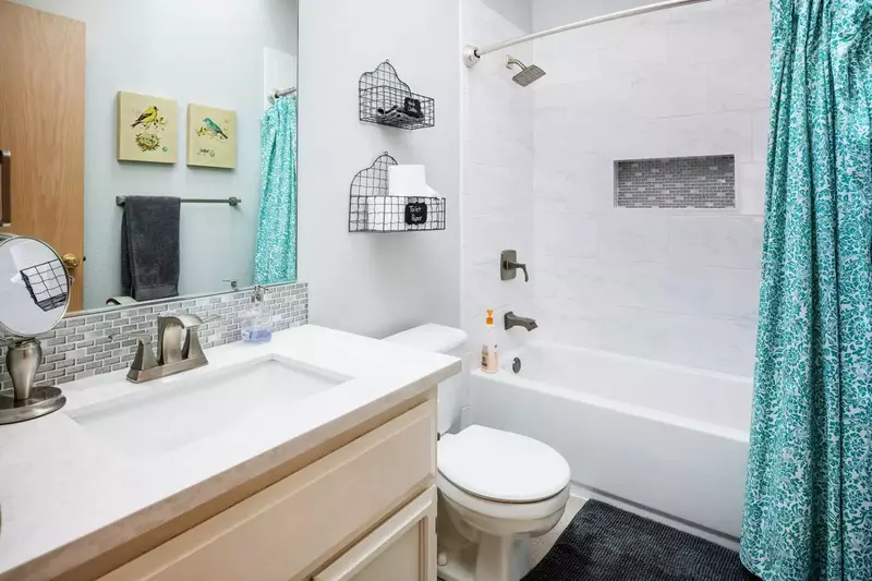 Newly renovated bathroom is stocked and perfect for your stay