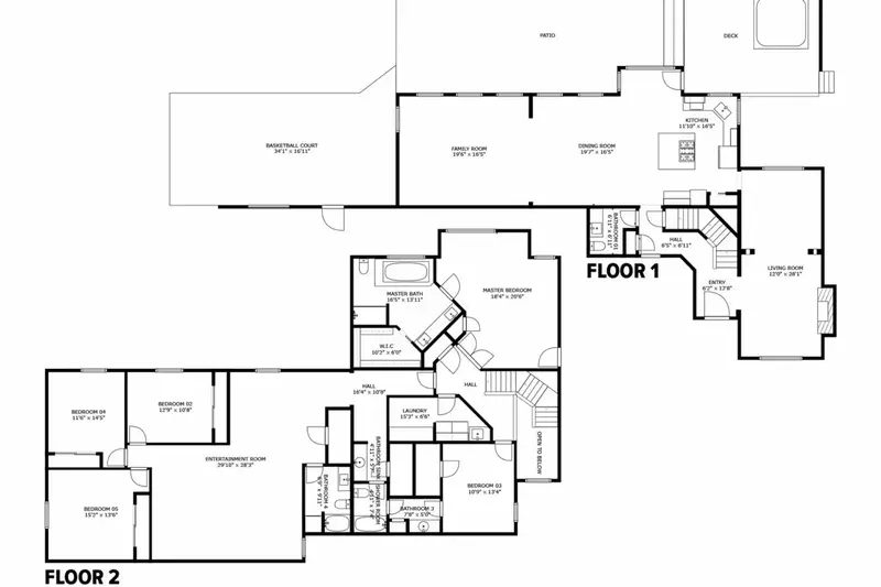 A detailed floor plan of Highland Gables.