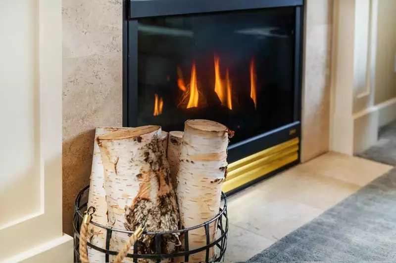 Relax and enjoy by the fireplace when the weather isn't cooperating.