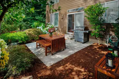 The backyard is gorgeous and was a perfect place to sit for early morning coffee or late afternoon wine.  -Joan