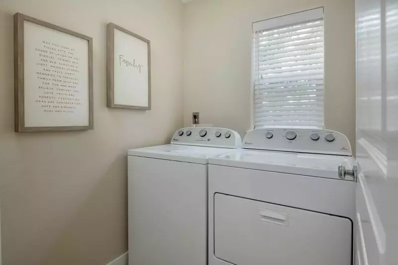 This rental has an up to date washing machine and dryer for guest use.