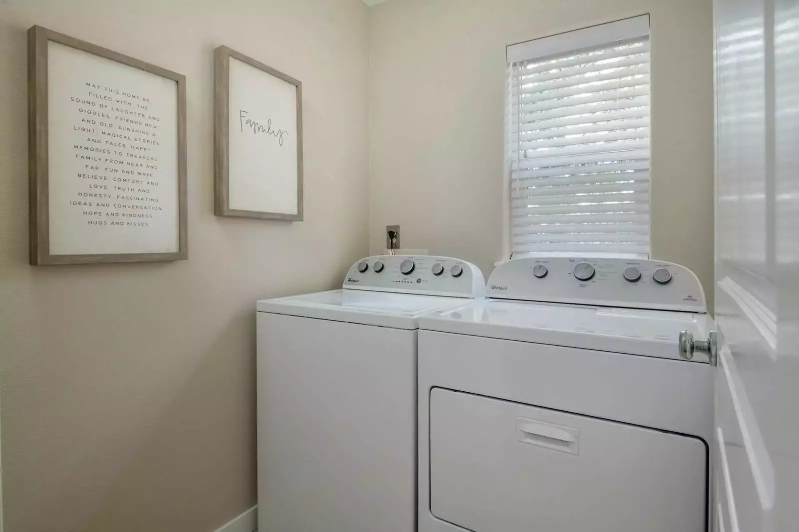 This rental has an up to date washing machine and dryer for guest use.