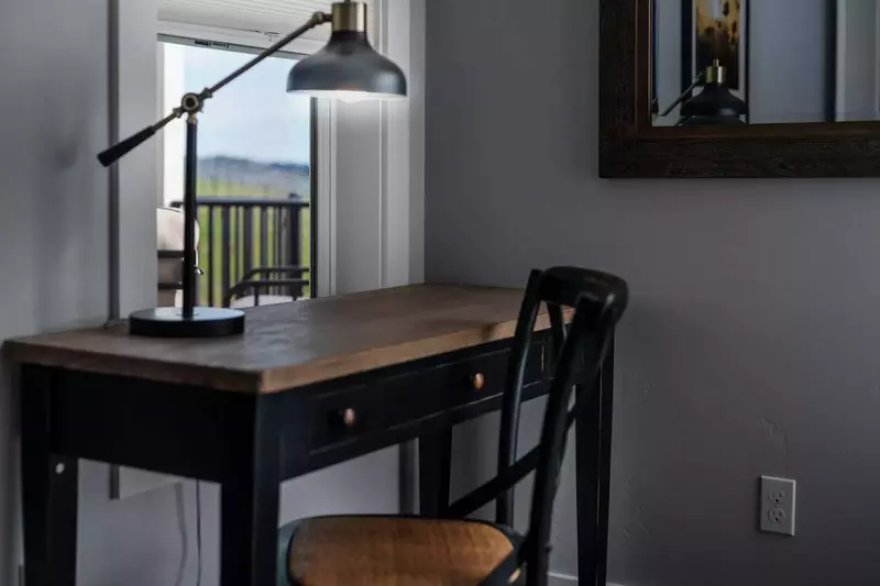 A small desk is provided for any work/study needs you may have.