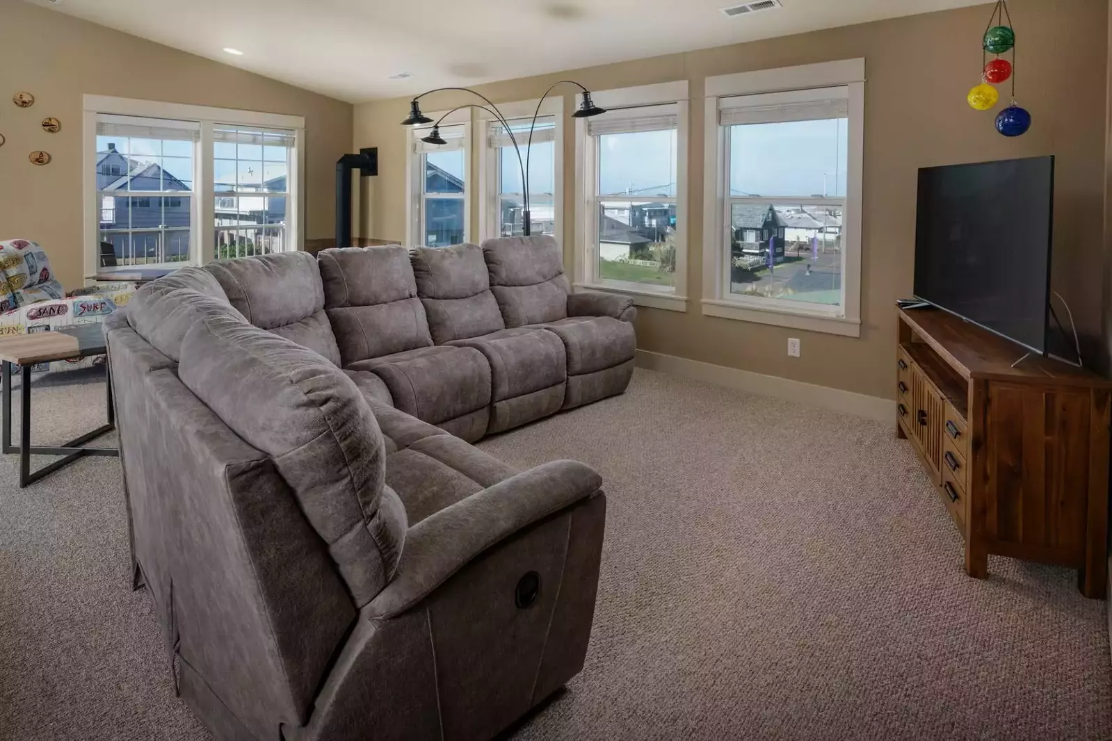 Tons of seating and views throughout this beautiful home.